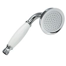 Image of Traditional Chrome & White Round Shower Handset 1/2" Connection