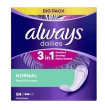 Image of 4x Always Dailies Normal 54Fresh & Protect Panty Liners (216 Liners )