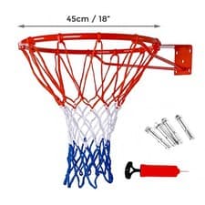 Image of 18" Full Size Basketball Hoop Ring Net Wall Mounted Outdoor Hanging Basket