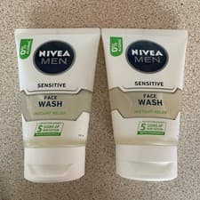 Image of 2 x Nivea Men Sensitive Face Wash Zero Percent Alcohol 2 x 100 ml FREEPOST ✅