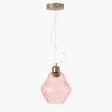 Image of Textured Glass Pendant Ceiling Lights Retro Hammered Hanging Light Adjustable