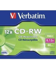 Image of Verbatim CD-RW 80MIN / 700MB Rewritable Blank 12x CDRW Disc NEW & SEALED DISC