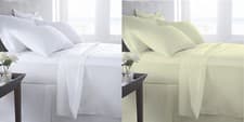 Image of Fitted Sheet 400 Thread Count Sateen Egyptian Cotton Bed Sheet Or Pillow Pair