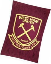 Image of West Ham United Football Club Fleece Blanket Bed Sofa Throw Large