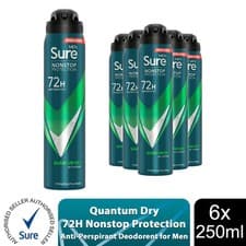 Image of Sure Men Anti-perspirant 72H Nonstop Protection Quantum Dry Deodorant, 6x250ml