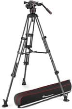 Image of Manfrotto 608 Nitrotech Fluid Video Head + Carbon Fiber Twin Leg Tripod (BNIB)
