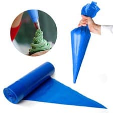 Image of Disposable Icing Piping Bags Blue Sticky Savoy Cake Decoration Pastry Bag 21"