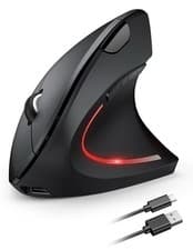 Image of TECKNET Ergonomic Wireless Mouse 4800 DPI Vertical 6-Button – Black
