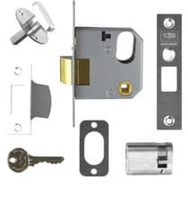 Image of UNION 2332 Oval Nightlatch 64mm SC Finish With Cylinder