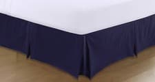 Image of LUXURY PLAIN DYED PLEATED POLY COTTON PLATFORM BASE VALANCE SHEETS ALL SIZES