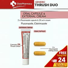 Image of Generic Thrush Duo -2x Fluconazole 150mg Capsules + Canesten 2% Thrush Cream 20g