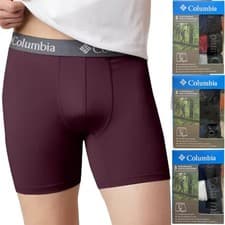 Image of Mens Boxer Shorts Columbia 3 Pack Performance Stretch Moisture Wicking Comfy