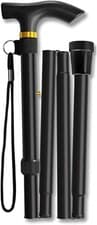 Image of Folding Walking Stick Adjustable Lightweight Cane for Elderly Men Women