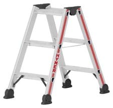 Image of Hymer Double Sided Stepladder 4024 2 Section Aluminium Step Ladders