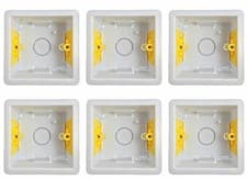 Image of 6 x Appleby SB632 Deep Dry Lining "Fast Fix" Boxes Single 1 Gang 47mm Deep