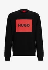 Image of HUGO White Black Duragol222  Crew Neck Sweatshirt Size M