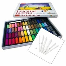 Image of Inscribe Artist's Soft Pastel 64 Colour Set PLUS Paper Stump Blending Set of 6
