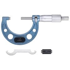 Image of Metric Outside Micrometer, 1-2inch Range 0.0001" Accuracy, Blue