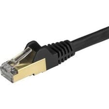 Image of Startech 7.5 M Cat6A Cable Black Rj45 Snagless Connectors Cat6A Stp Cord Copper