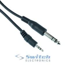 Image of 3.5mm to 6.35mm 1/4" AUX Stereo Jack Audio Lead Cable Plug 1m 1.5m 2m 3m 5m