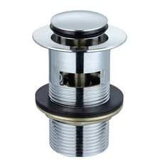 Image of Pop Up Basin Waste Slotted Bathroom Chrome Sink Push Button Click Clack Plug Kit