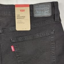 Image of NEW Levi's 725 High Rise Bootcut Black Jeans Women's Size 33