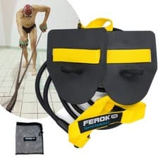 Image of Ferok Pro Swimming Resistance Band Set with Paddles Light Yellow