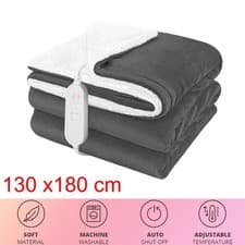 Image of Electric Heated Throw Blanket Double Overblanket Washable Soft Fleece Sofa Bed