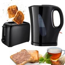 Image of Kettle & 2 Slice Toaster Set 1.7L 2200W Cordless Auto Shut Off 6 Level