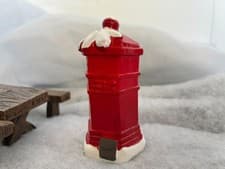 Image of Fairy Garden Postbox Christmas Village Mini 14cm Post Box Ornament Winter Scene