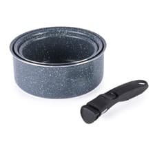 Image of Russell Hobbs Smart Clip Saucepan Set of 3 Non-Stick Oven Safe Detachable Handle