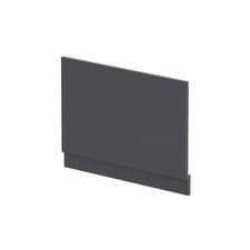 Image of 800mm Edge/Power Straight End Bath Panel & Plinth - Textured Woodgrain Graphite