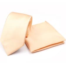 Image of Pastel Peach Fuzz Tie pocket square Bow tie Hanky Wedding formal Prom Races