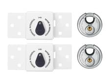 Image of ABUS 141/200 Diskus� Integral Van Lock White & 26/70mm Diskus� Padlock Twin Pack