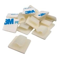 Image of 3M Self Adhesive Nylon Cable Clips - Wire Conduit Hook Fasteners 16mm 25mm 28mm
