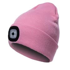 Image of Knitted Wooly Beanie Hat With LED Light Unisex Warm High Powered Head Torch Lamp
