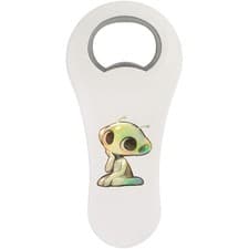 Image of 'Cute Alien Sitting' Bottle Opener Fridge Magnet (BO00097359)