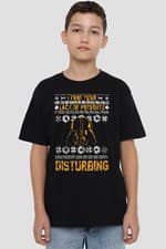 Image of Star Wars Lack Of Christmas Presents Fair Isle Kids T-Shirt Black