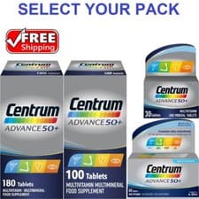 Image of Centrum Advance 50 Plus Multivitamins & Minerals Tablet 30-60-100-180 Tablets UK