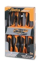 Image of Beta 012630007 1263 /D7Pz Set Of 7 Screwdrivers For Pozidriv And Slotted Screws