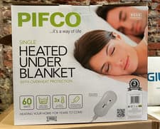 Image of PIFCO Single Heated Electric Under Blanket- Control 3 Heat Settings Washable