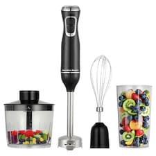 Image of Hamilton Beach 4-in-1 Hand Blender Set Stainless steel blades- HB5023-GS