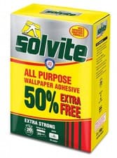 Image of Solvite Wallpaper Adhesive Hangs Up To 30 Rolls Quick Mix 3 x 185g Sachets