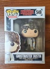 Image of Funko Pop! Vinyl Stranger Things Ghostbuster Dustin #549 with pop protector