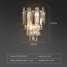 Image of Modern Crystal Wall Lamp Nordic Minimalist Living Room Light Bedroom Lighting