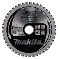 Image of Makita 136mm 45 Tooth Metal Cutting Circular Saw Blade 20mm Bore Efficut B-69319