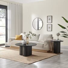 Image of Sutton Round Veneered Wood Coffee Table