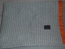 Image of Bedeck Belfast Star Embossed Throw 150X200 grey copper banding 100% cotton new