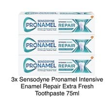 Image of 3X Sensodyne Pronamel Intensive Enamel Repair Toothpaste 75ml