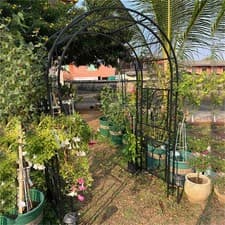 Image of Heavy Duty Metal Garden Arch Arbour for Roses Amalfi with Ground Spikes